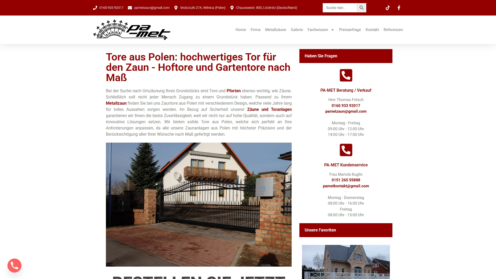 PA-MET Tore aus Polen